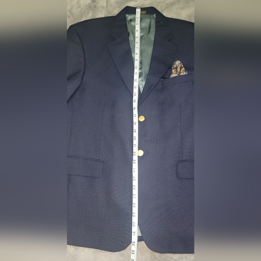 Stafford Mens Navy Blue Jacket Sport Blazer 2 Button Suit Jacket 42S - Picture 9 of 10